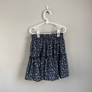 dark blue mini skirt with white flowers